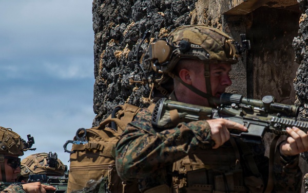 U.S. Marines participate in military operations in urban terrain training during KAMANDAG 10