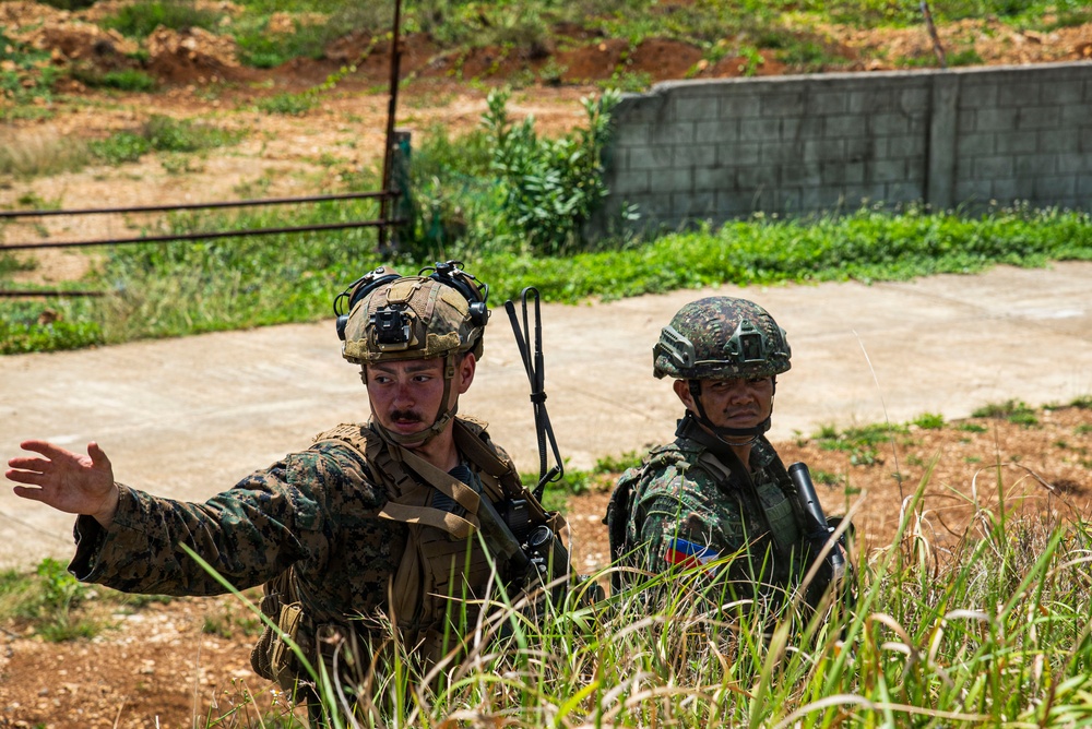 U.S. Marines participate in military operations in urban terrain training during KAMANDAG 10