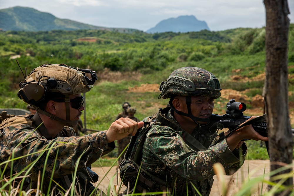 U.S. Marines participate in military operations in urban terrain training during KAMANDAG 10