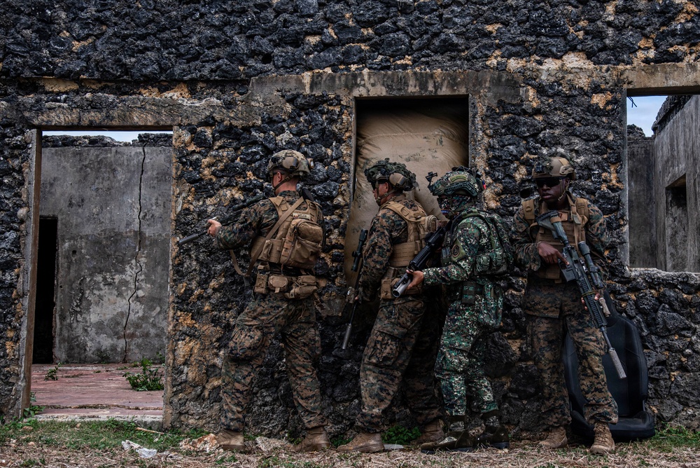 U.S. Marines participate in military operations in urban terrain training during KAMANDAG 10
