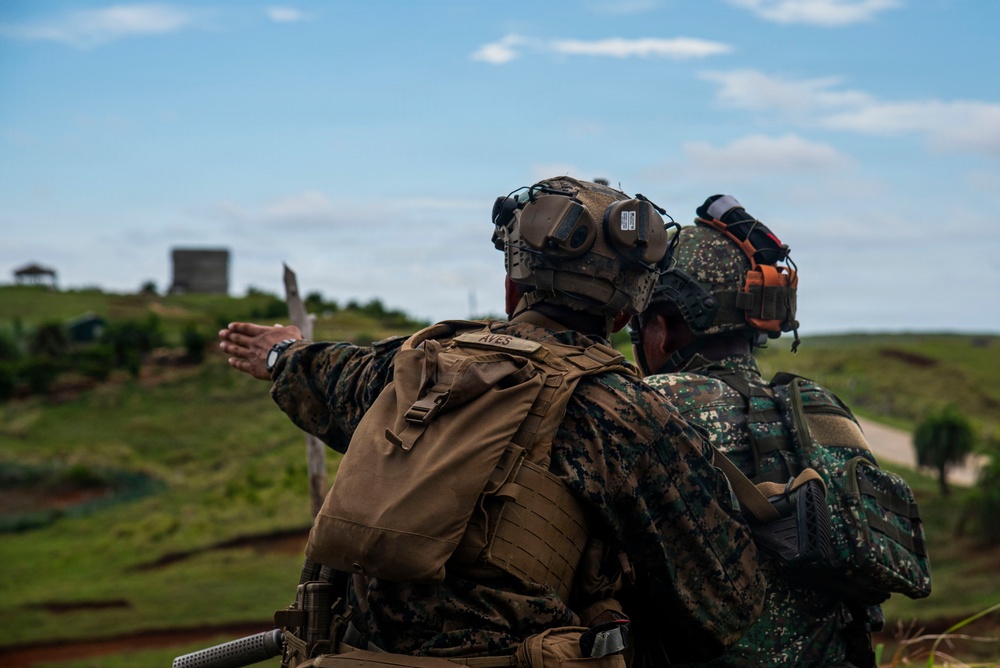 U.S. Marines participate in military operations in urban terrain training during KAMANDAG 10