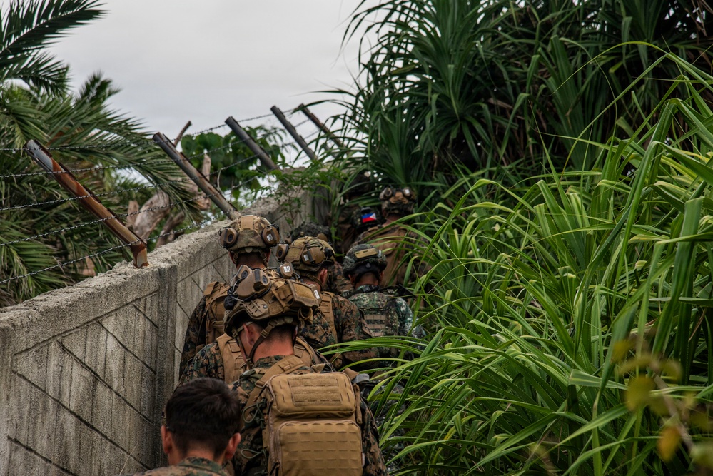 U.S. Marines participate in military operations in urban terrain training during KAMANDAG 10
