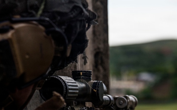 U.S. Marines participate in military operations in urban terrain training during KAMANDAG 10