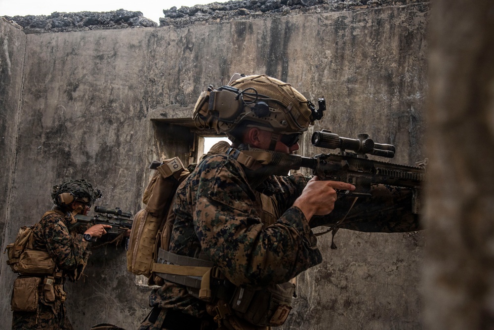 U.S. Marines participate in military operations in urban terrain training during KAMANDAG 10