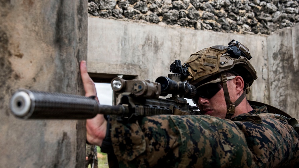 U.S. Marines participate in military operations in urban terrain training during KAMANDAG 10