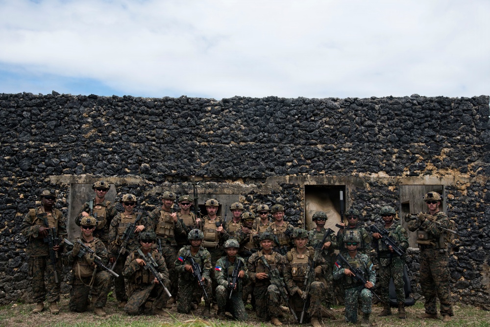 U.S. Marines participate in military operations in urban terrain training during KAMANDAG 10