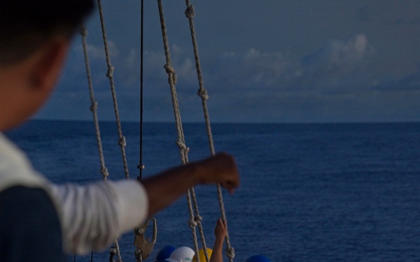 Sailors Conduct Small Boat Operations During At-Sea Deployment