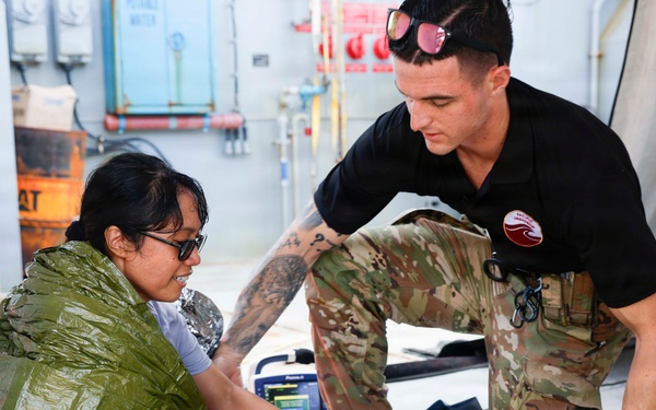 Pacific Friendship 2026 and Pacific Partnership 2026 Conduct Mass Casualty Drill Aboard U.S. Army Runnymede-class Landing Craft Utility Ship USAV Paulus Hook (LCU 2033) in Quang Tri, Vietnam
