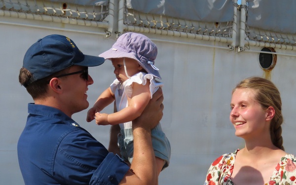 Coast Guard Cutter Bear returns home following a counter-narcotic patrol in the Eastern Pacific Ocean