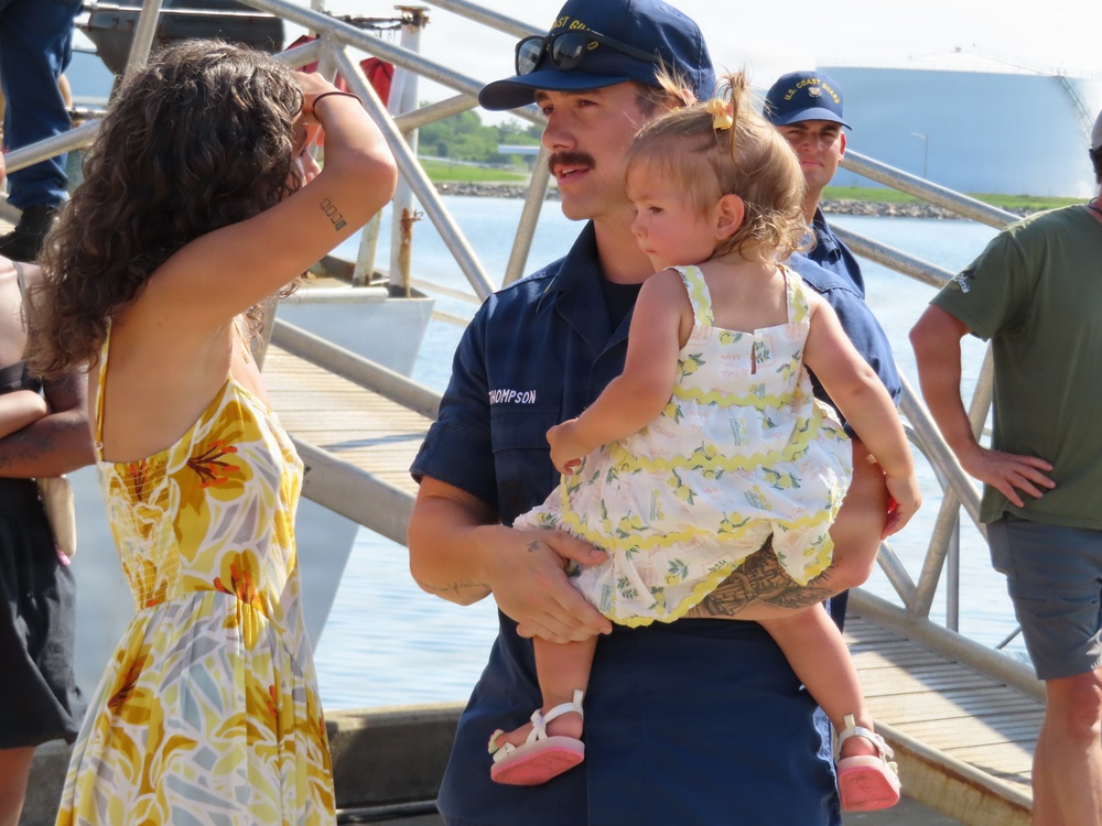 Coast Guard Cutter Bear returns home following a counter-narcotic patrol in the Eastern Pacific Ocean