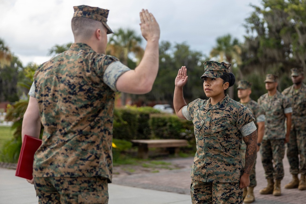 Cpl. Ramirez Reenlistment Ceremony