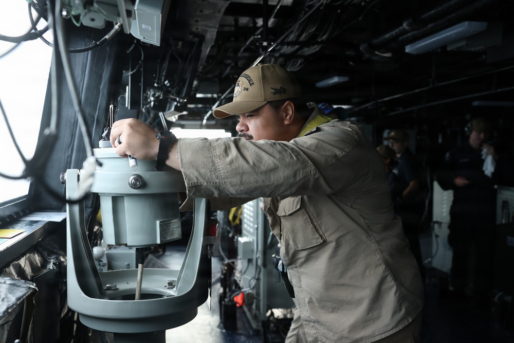 The San Antonio-class amphibious transport dock ship USS Fort Lauderdale (LPD 28) docks in La Guaira, Venezuela, June 28, 2026.