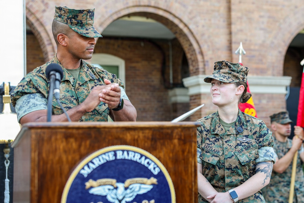 Marines recognized at Marine Barracks Washington Battalion Formation