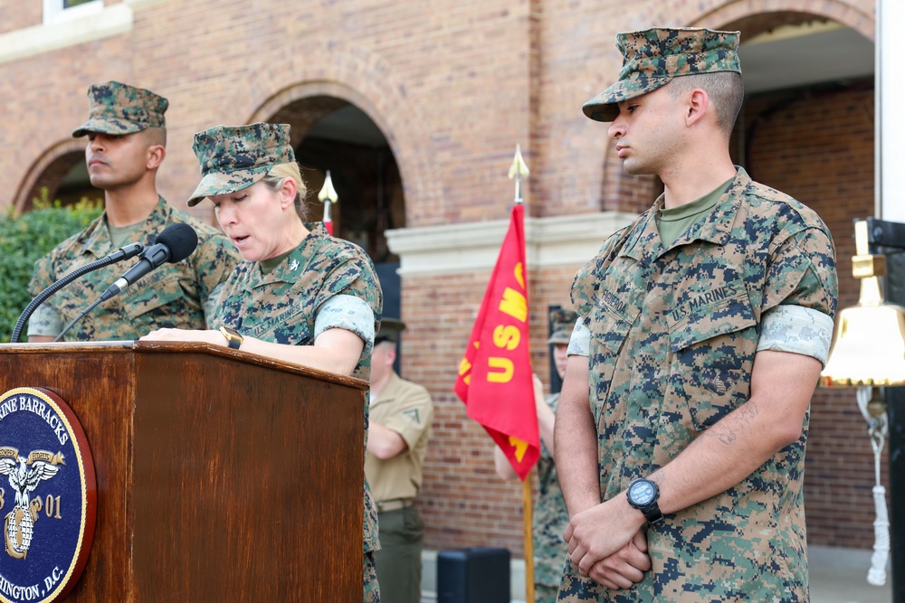 Marines recognized at Marine Barracks Washington Battalion Formation