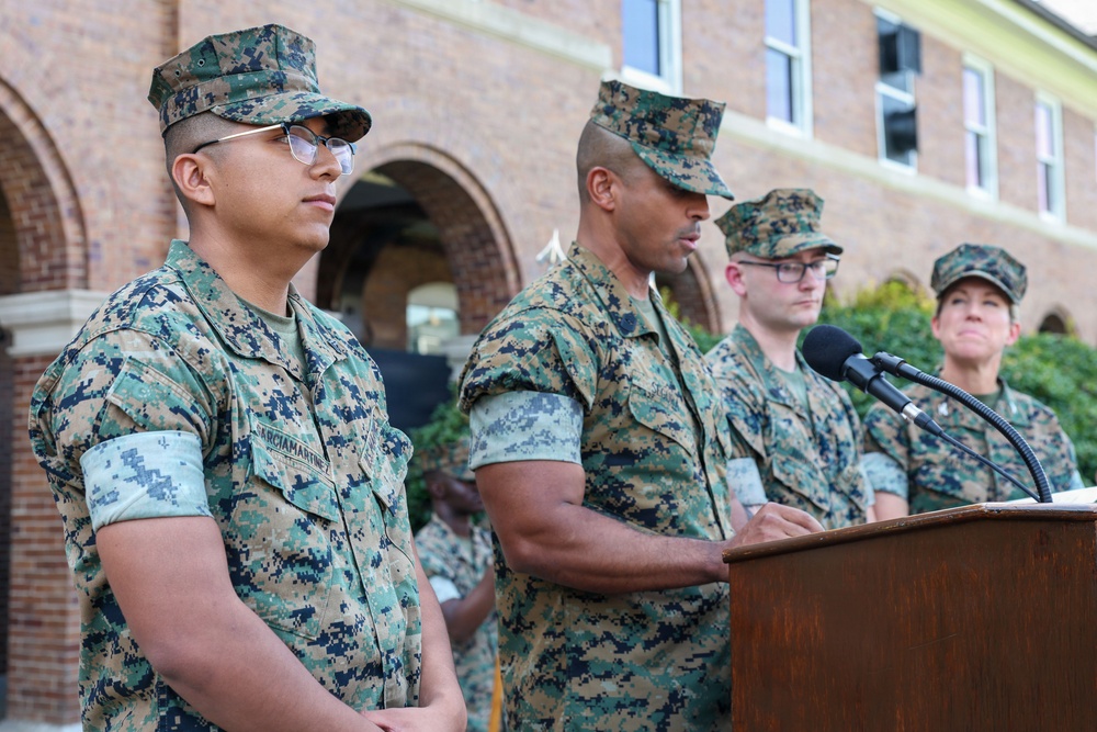 Marines recognized at Marine Barracks Washington Battalion Formation