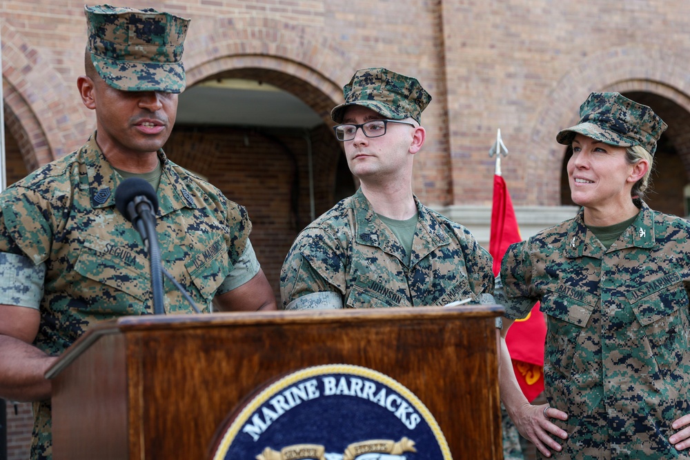 Marines recognized at Marine Barracks Washington Battalion Formation