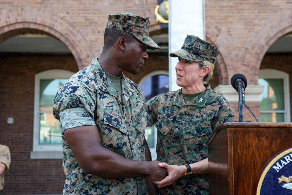 Marines recognized at Marine Barracks Washington Battalion Formation