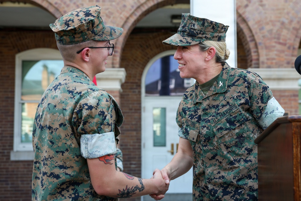 Marines recognized at Marine Barracks Washington Battalion Formation