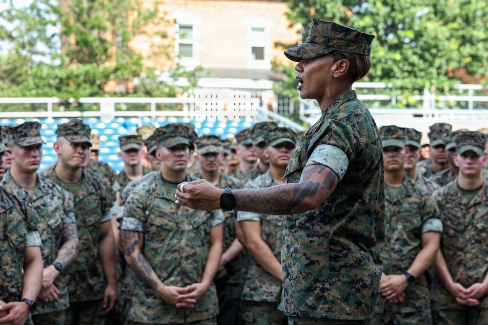 Marines recognized at Marine Barracks Washington Battalion Formation