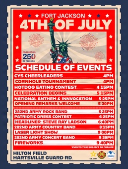 Schedule of events Fort Jackson's celebration of America's 250th birthday