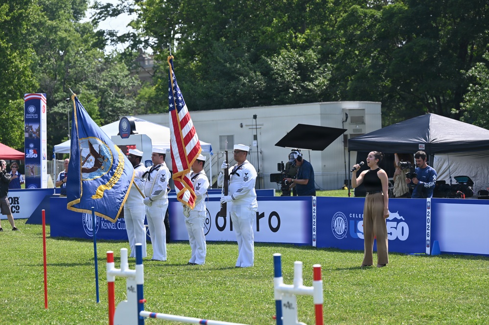Civilian Logistics Specialist Performs National Anthem at USA 250 Event
