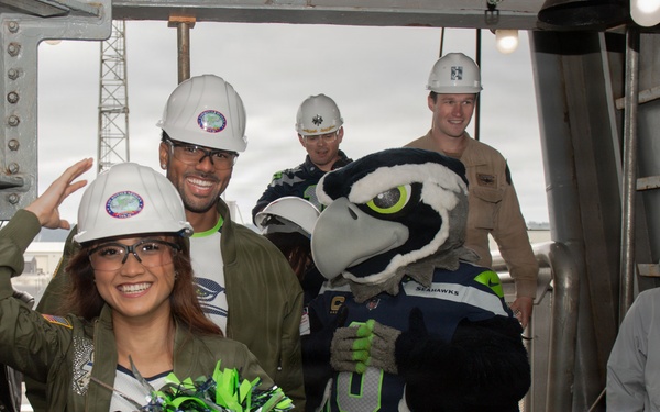 Ronald Reagan Hosts Seattle Seahawks