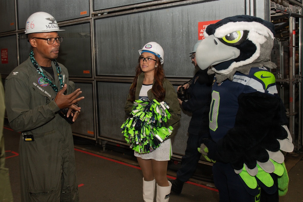 Ronald Reagan Hosts Seattle Seahawks