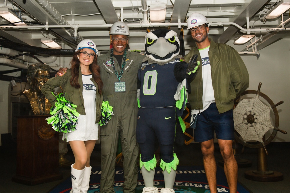 Ronald Reagan Hosts Seattle Seahawks