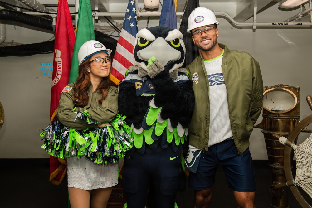 Ronald Reagan Hosts Seattle Seahawks