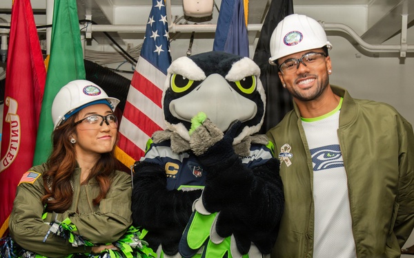 Ronald Reagan Hosts Seattle Seahawks