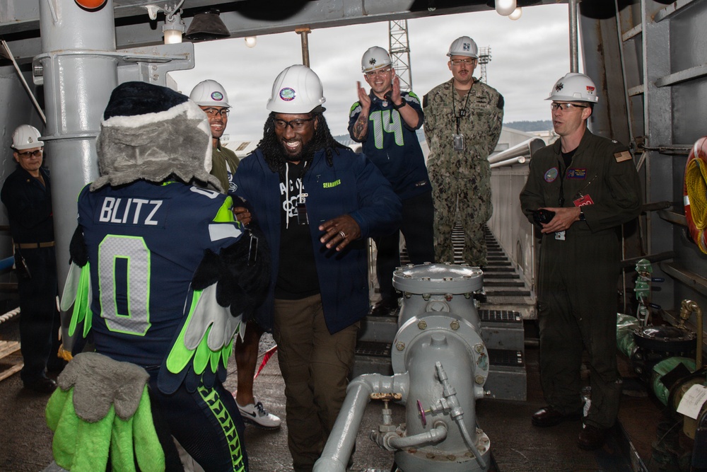 Ronald Reagan Hosts Seattle Seahawks