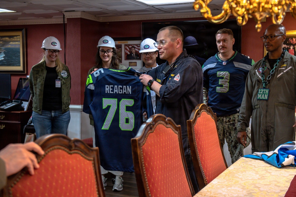 Ronald Reagan Hosts Seattle Seahawks