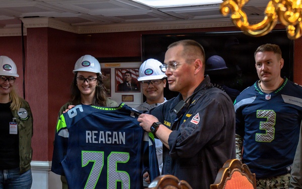 Ronald Reagan Hosts Seattle Seahawks