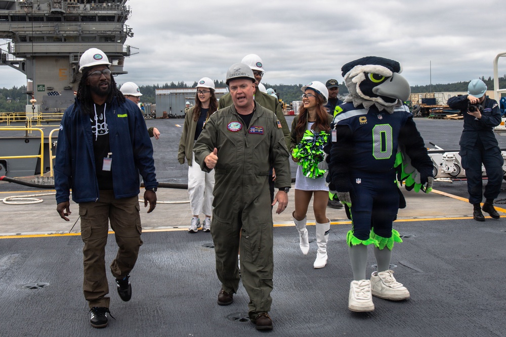 Ronald Reagan Hosts Seattle Seahawks