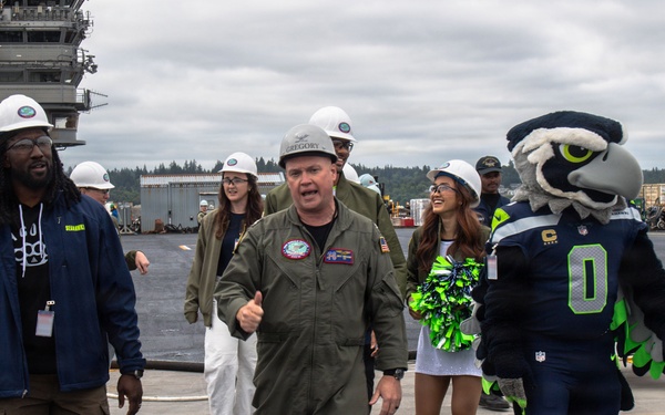 Ronald Reagan Hosts Seattle Seahawks