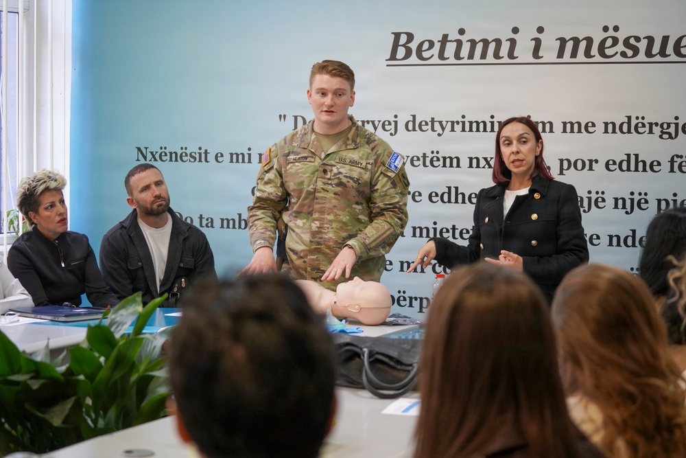 KFOR RC-E medics conduct CPR training for teachers in Pristina