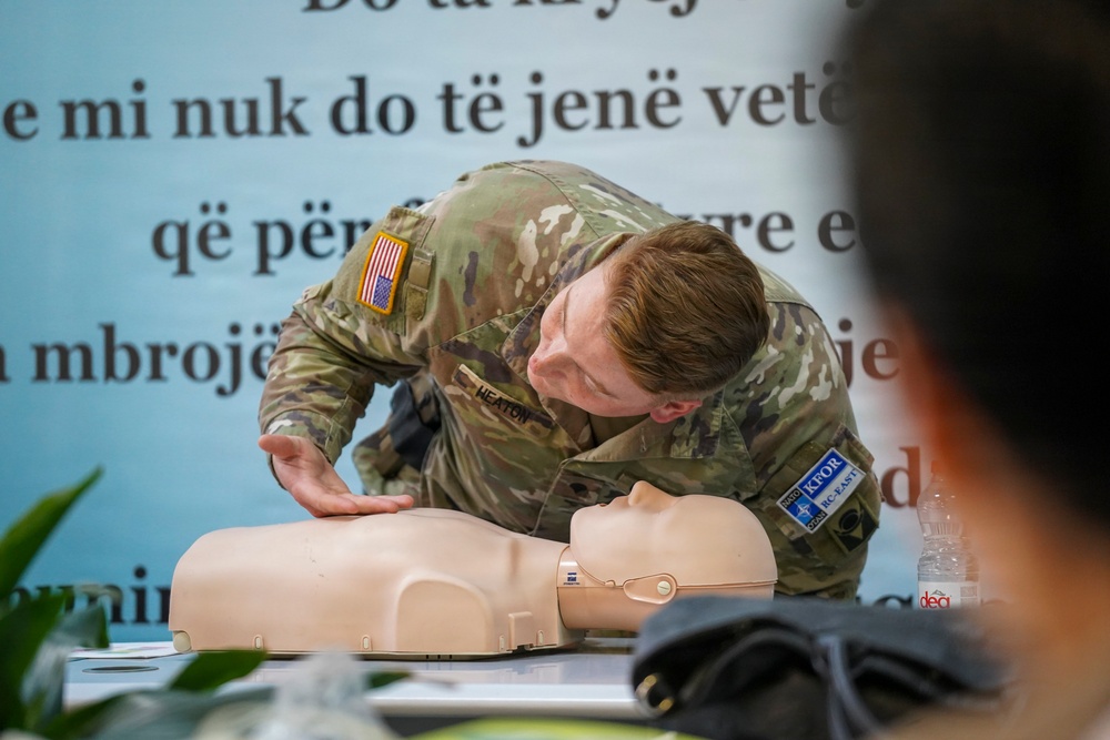 KFOR RC-E medics conduct CPR training for teachers in Pristina
