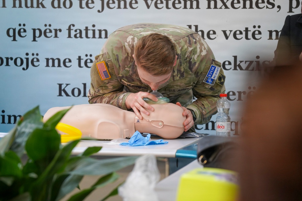 KFOR RC-E medics conduct CPR training for teachers in Pristina