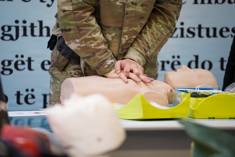 KFOR RC-E medics conduct CPR training for teachers in Pristina