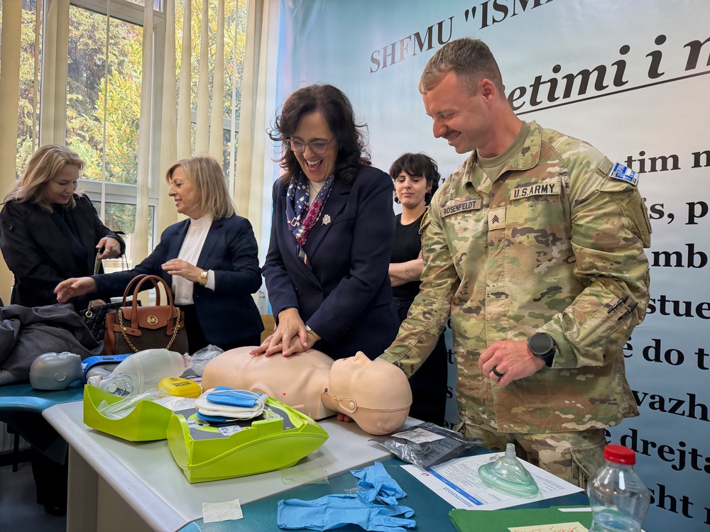 KFOR RC-E medics conduct CPR training for teachers in Pristina