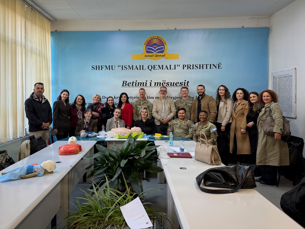 KFOR RC-E medics conduct CPR training for teachers in Pristina