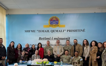 KFOR RC-E medics conduct CPR training for teachers in Pristina