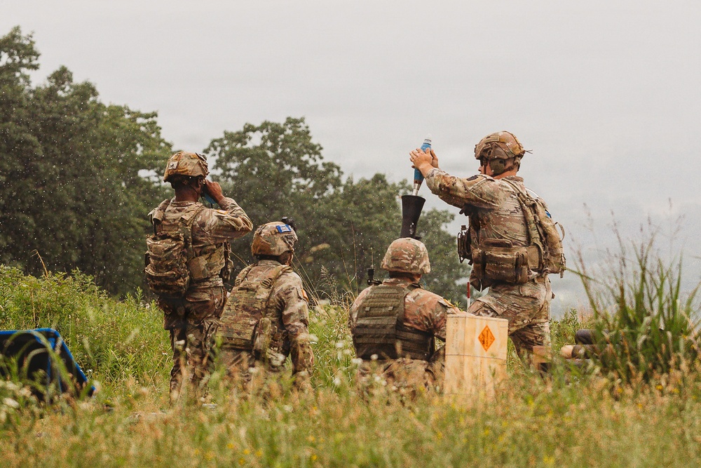 1-112th Infantry Soldiers conduct mortar familiarization
