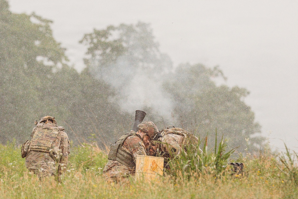 1-112th Infantry Soldiers conduct mortar familiarization