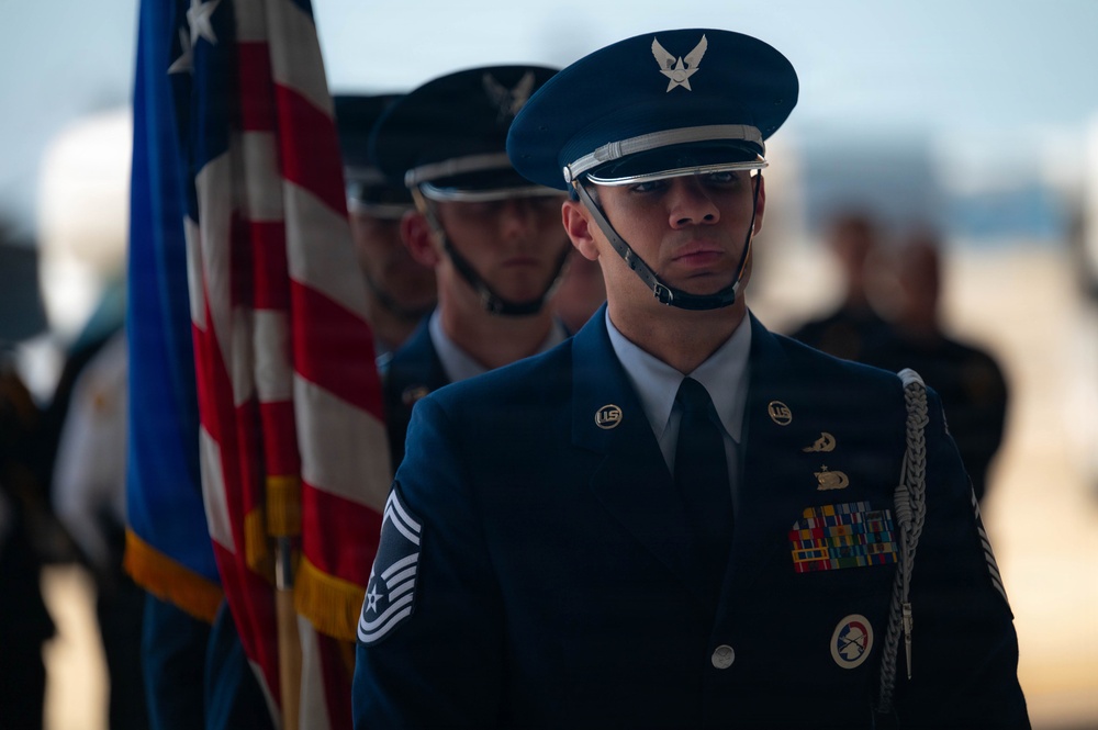 911th Airlift Wing welcomes Sojourn 250 flag for final leg of yearlong journey