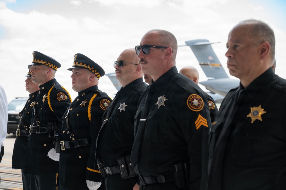 911th Airlift Wing welcomes Sojourn 250 flag for final leg of yearlong journey
