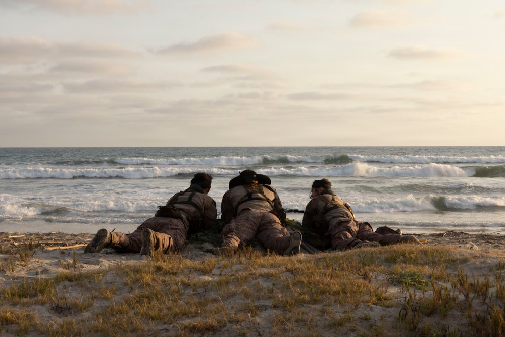 U.S. Marines with 1st Recon Bn. conduct amphibious reconnaissance skills training