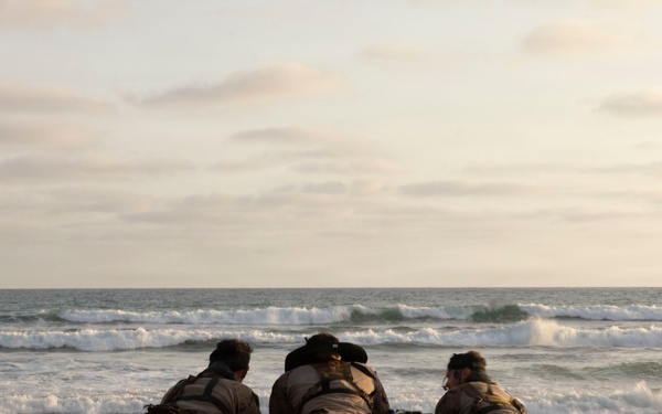 U.S. Marines with 1st Recon Bn. conduct amphibious reconnaissance skills training