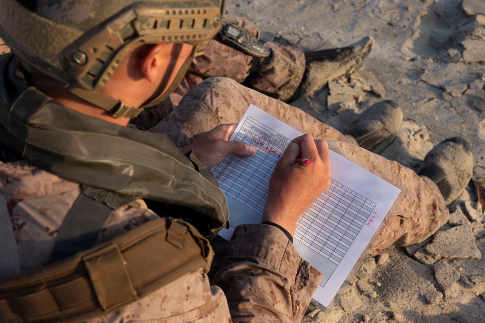 U.S. Marines with 1st Recon Bn. conduct amphibious reconnaissance skills training