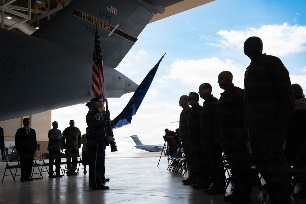 911th Airlift Wing welcomes Sojourn 250 flag for final leg of yearlong journey